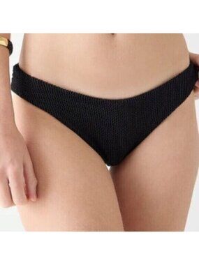 NWT J Crew Black Textured Scrunchie Hipster Swim Bikini Bottom Size 3X